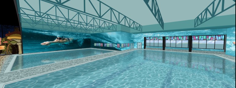 Athletes get their money's worth in the 25-meter pool with eight lanes.