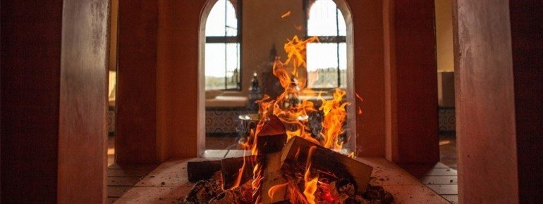 Fiery atmosphere at the sauna.
