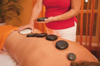 The hot stone massage provides relaxation.