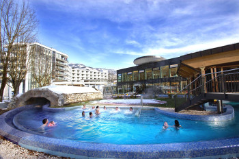 The outdoor area of the spa is also open in winter
