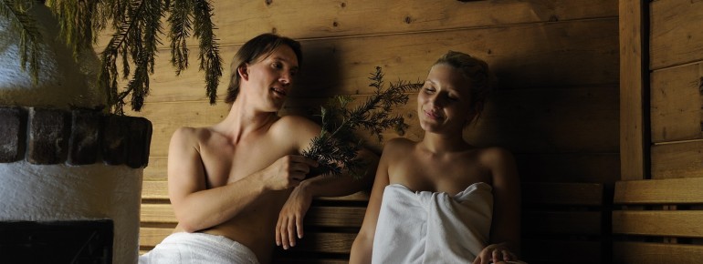 Relax at the cosy saunas.