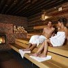 Get sweating at the fireplace sauna.