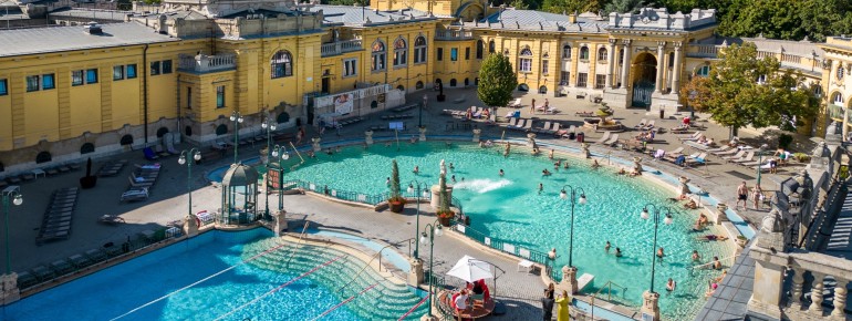 Outdoor pool at the thermal spa.