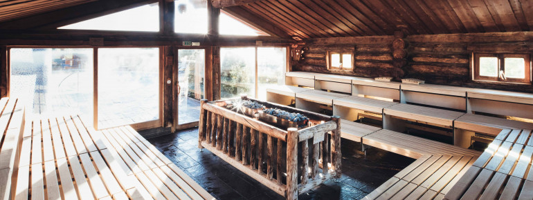 There are two sauna areas in the spa.