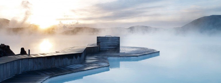 Die Blaue Lagune im Morgengrauen