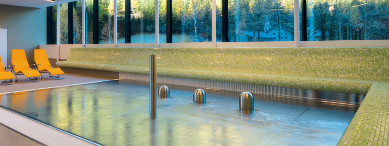 Der Kinderbereich mit Wasserspielen