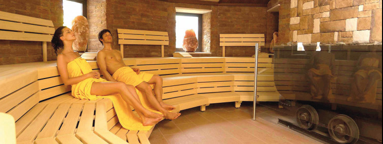 Blick in die Bergwerk-Sauna.