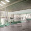 Der Innen- und Außenbereich der Therme Oberstdorf beinhaltet beheizte Becken zwischen 30 und 36 Grad.