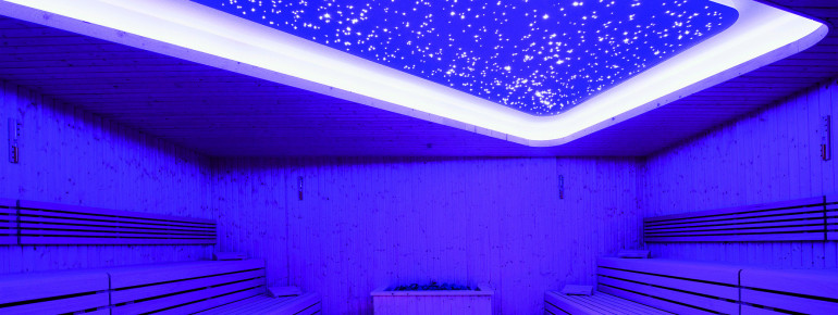 Einen Sternenhimmel gibt es in der Biosauna.