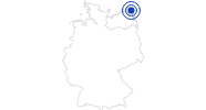 Badesee/Strand Ostseebad Binz auf der Insel Rügen und Hiddensee: Position auf der Karte