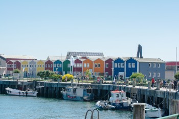 Bunte Häuser auf Helgoland.