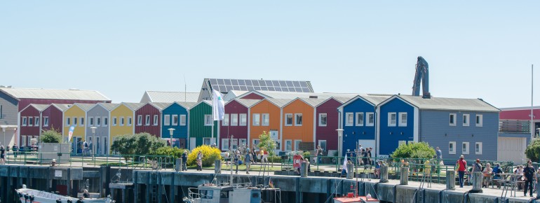 Bunte Häuser auf Helgoland.