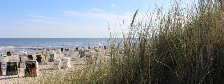 Blick von den Dünen auf den Strand
