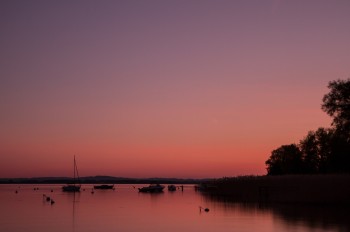 Sonnenuntergang am Murtensee