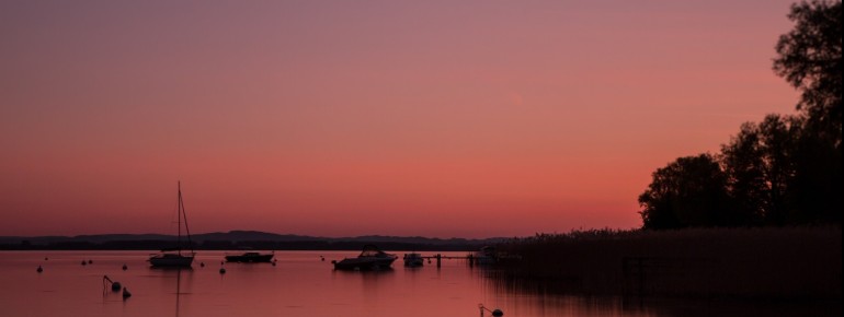 Sonnenuntergang am Murtensee