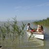mit dem Boot am Neusiedler See