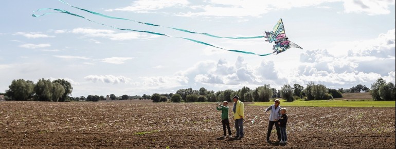 Drachensteigen an der Ostsee