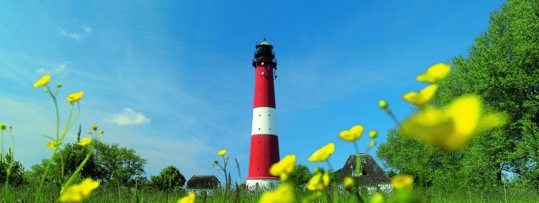 Der Leuchtseeturm von Pellworm wurde 1906 erbaut und ist das Wahrzeichen der Insel.