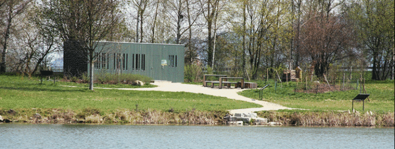 Das grüne Klassenzimmer und das "Labor" am Satzdorfer See