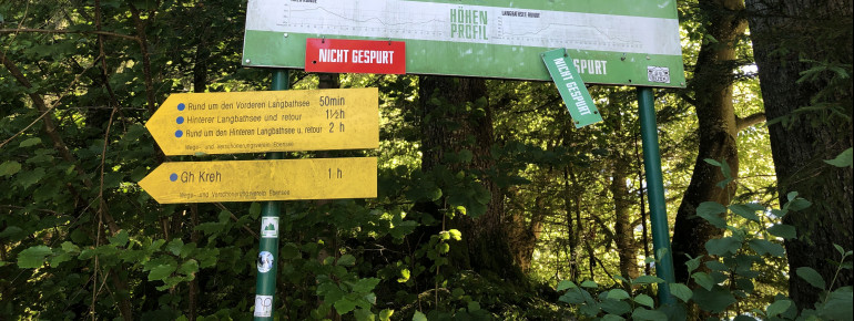 Der Rundweg um die beiden Langbathseen ist ideal für eine entspannte Wanderung.