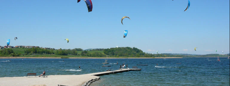 Kiten beim Strandbad Seekirchen
