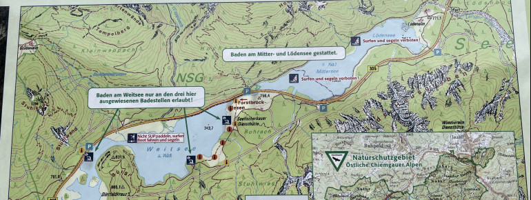Baden ist am Weitsee nur an den ausgewiesenen Badestellen erlaubt