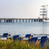 The Baltic seaside resort of Binz offers beach chair hire directly on the beach.