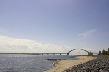 The Fehmarnsund bridge connects the island to the coast of Germany.