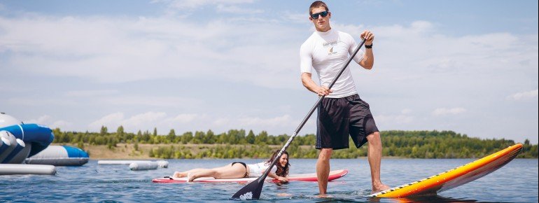 Try your hand (and foot!) at stand up paddling.
