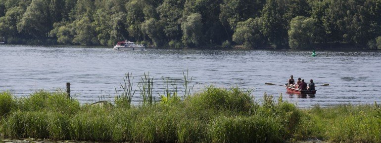 Rowboats are a good way of exploring the lake.