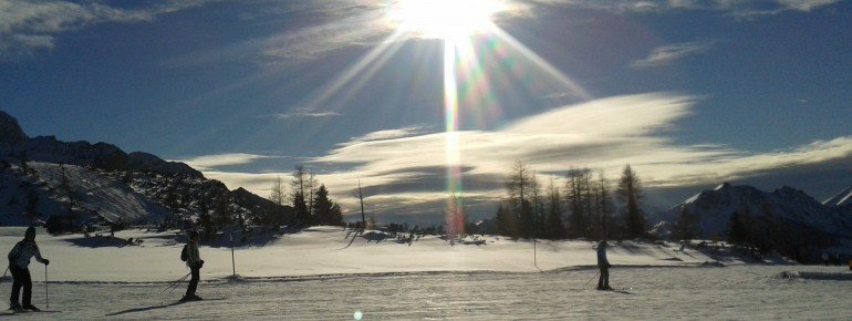 Hinterstoder: Blick von der Hütte an der Bergstation