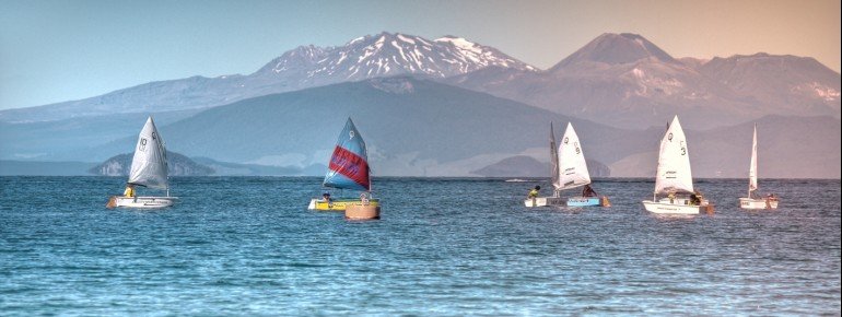 Sail boats on Great Lake Taupo