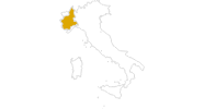 Karte der Wanderungen in Piemont