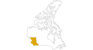 Karte der Wanderungen in British Columbia