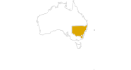 Karte der Wanderungen in New South Wales