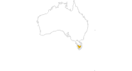 Karte der Wanderungen in Tasmanien