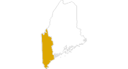 Karte der Wanderungen in Maines Seen- und Gebirgsregion