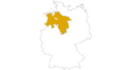 Karte der Wanderungen in Niedersachsen