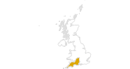 Karte der Wanderungen in Englands Südwesten