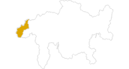 Karte der Wanderungen in Disentis Sedrun