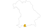 Karte der Wanderwetter in der Zugspitz-Region