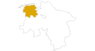 Karte der Wanderungen in Ostfriesland