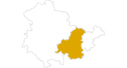 Karte der Wetter in Saale und Thüringer Schiefergebirge