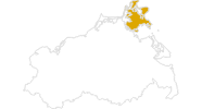 map of all hikes on the Isle Rügen and Hiddensee