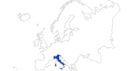 Karte der Badewetter in Italien