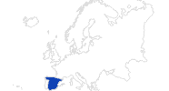 Karte der Badewetter in Spanien