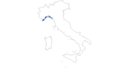 map of all swimming spots in Liguria