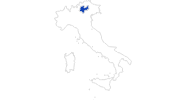 Karte der Badeseen in Trentino