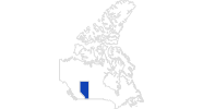 Karte der Badeseen in Alberta