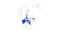 map of all swimming spots in Central Auckland